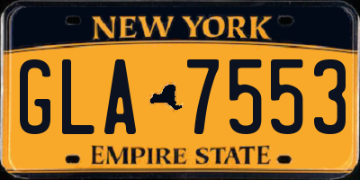 NY license plate GLA7553