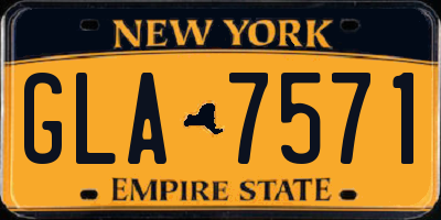 NY license plate GLA7571