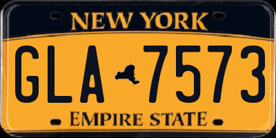 NY license plate GLA7573