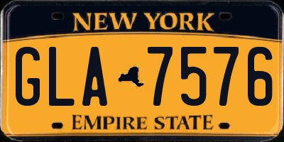 NY license plate GLA7576