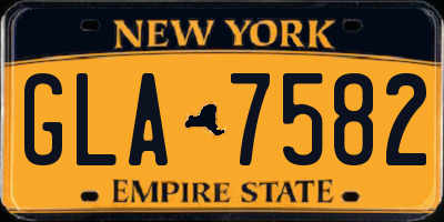 NY license plate GLA7582