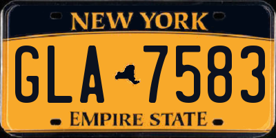 NY license plate GLA7583