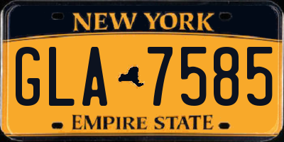 NY license plate GLA7585