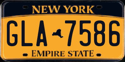 NY license plate GLA7586