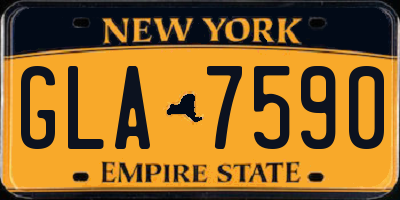 NY license plate GLA7590