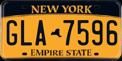 NY license plate GLA7596