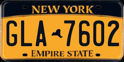 NY license plate GLA7602