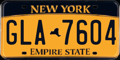 NY license plate GLA7604