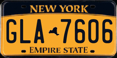 NY license plate GLA7606