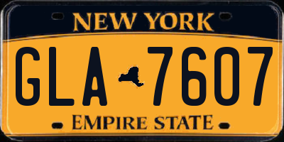 NY license plate GLA7607