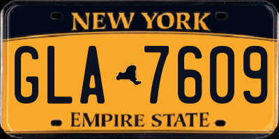 NY license plate GLA7609