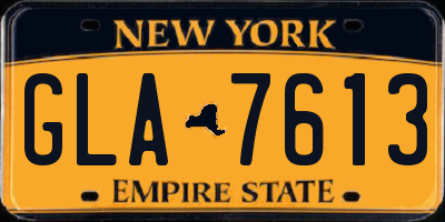 NY license plate GLA7613