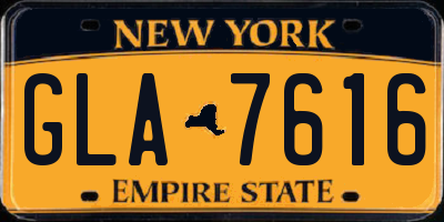 NY license plate GLA7616