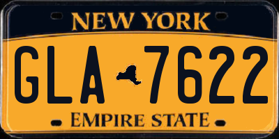 NY license plate GLA7622