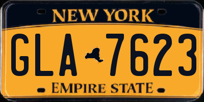 NY license plate GLA7623