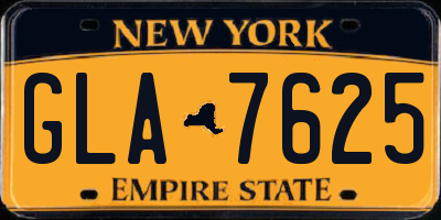 NY license plate GLA7625