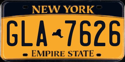 NY license plate GLA7626