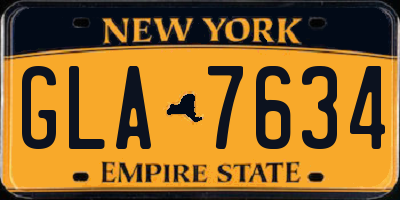 NY license plate GLA7634