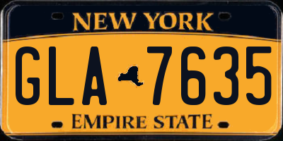 NY license plate GLA7635