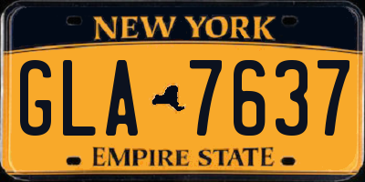 NY license plate GLA7637