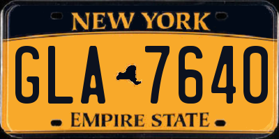 NY license plate GLA7640