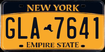 NY license plate GLA7641