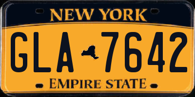 NY license plate GLA7642