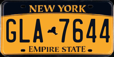 NY license plate GLA7644