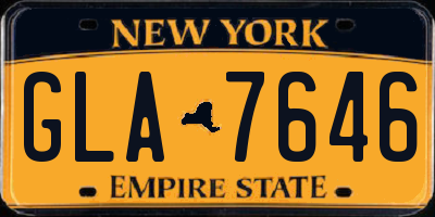 NY license plate GLA7646