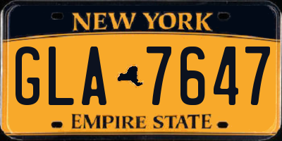 NY license plate GLA7647