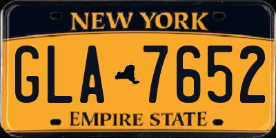 NY license plate GLA7652