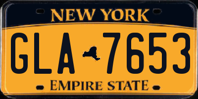 NY license plate GLA7653