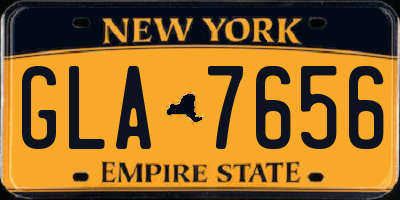 NY license plate GLA7656