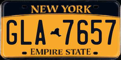 NY license plate GLA7657