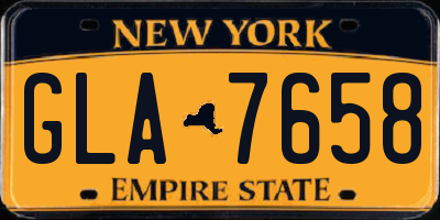 NY license plate GLA7658
