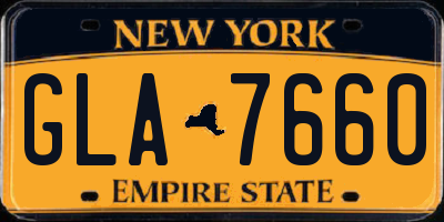 NY license plate GLA7660