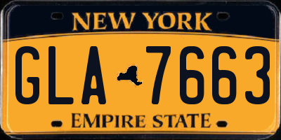 NY license plate GLA7663