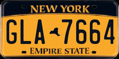 NY license plate GLA7664