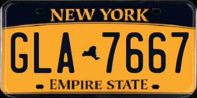 NY license plate GLA7667