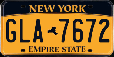 NY license plate GLA7672