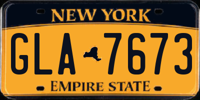 NY license plate GLA7673