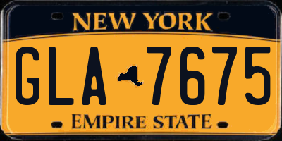 NY license plate GLA7675