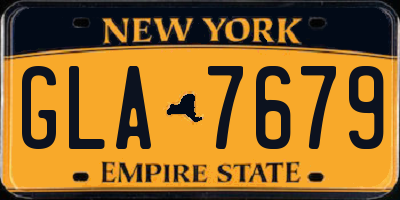NY license plate GLA7679