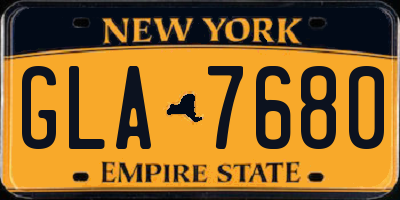 NY license plate GLA7680