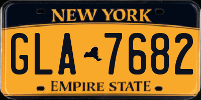 NY license plate GLA7682