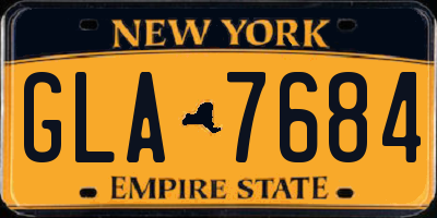 NY license plate GLA7684