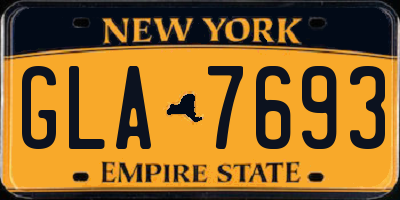 NY license plate GLA7693