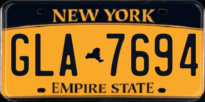 NY license plate GLA7694