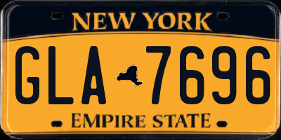 NY license plate GLA7696