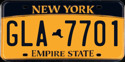 NY license plate GLA7701